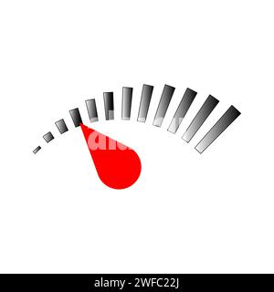 Icon with arrow speedometer. High speed. Speed dial indicator. Vector illustration. Stock image. EPS 10. Stock Vector