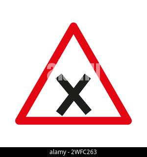 Intersection of equivalence road icon. Information warning sign. Road traffic. Vector illustration. Stock image. EPS 10. Stock Vector