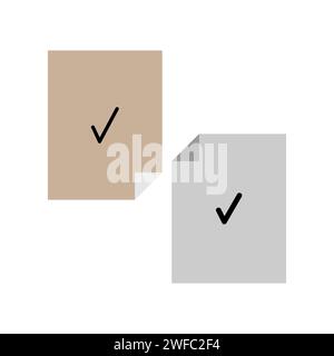 Sheets with ticks, great design for any purposes. Vector illustration. Stock image. EPS 10. Stock Vector