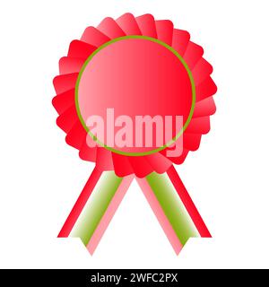 red medal on white background. Certificate design. Sale label. Vector illustration. Stock image. EPS 10. Stock Vector