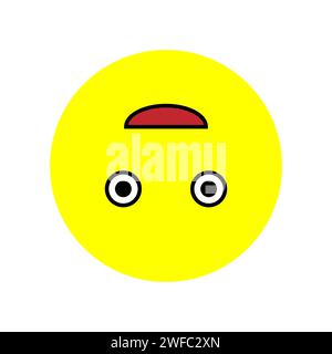 Happy emoji. Upside down. Communication background. Yellow face. Message button. Vector illustration. Stock image. EPS 10. Stock Vector