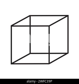 Cube icon. Geometric figure. Business background. Box symbol. Creative logo. Line art. Vector illustration. Stock image. EPS 10. Stock Vector