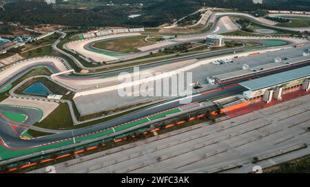 Motorsport race track in Portimao Portugal aerial view of the Autodromo Internacional do Algarve Stock Photo