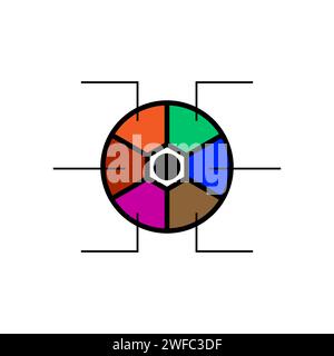 Chart graph circle. Growth chart sign. Business concept. Infographic element. Vector illustration. Stock image. EPS 10. Stock Vector