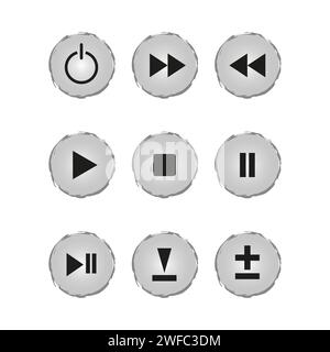 Control buttons. Design element. Digital technology background. Vector illustration. EPS 10. Stock Vector