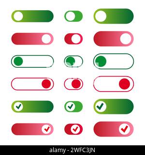 Set button on off on white background. Vector illustration. stock image. EPS 10. Stock Vector