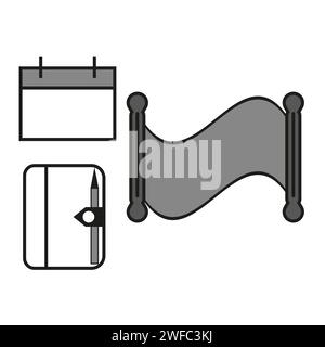 notepad scroll icon. Retro icon for paper design. Old paper. Vector illustration. Stock image. EPS 10. Stock Vector
