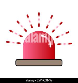 Red cartoon flasher. Attention sign. Vector illustration. Stock image. EPS 10. Stock Vector