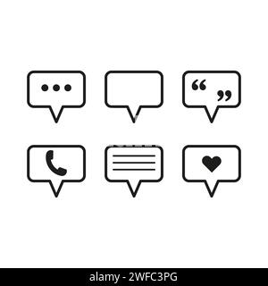 Messages icons different. Chat icon set. Chat dialogue bubble text. Vector illustration. Stock image. EPS 10. Stock Vector