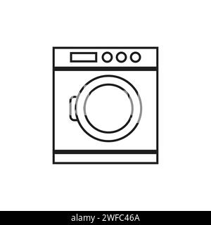 washing machine icon. Editable stroke. Vector illustration. stock image. EPS 10. Stock Vector