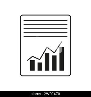 Sheet graph icon in flat style. Vector illustration. EPS 10. Stock Vector