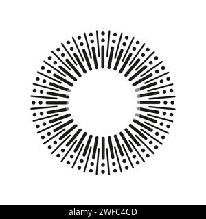 Circle line points rays. Star icon. Vector illustration. EPS 10. Stock Vector