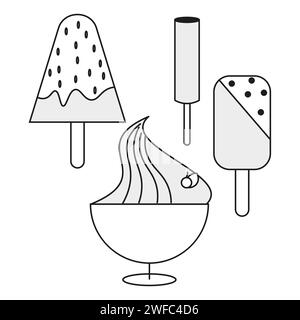 ice cream icons. Sweet food. Vector illustration. stock image. EPS 10. Stock Vector