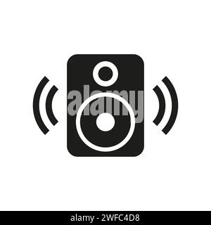 Black speaker icon. Sound symbol. Vector illustration. Stock image. EPS 10. Stock Vector