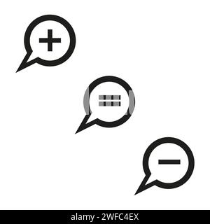 Line art plus minus messages. Internet application. Communication concept. Chat icon set. Vector illustration. Stock image. EPS 10. Stock Vector