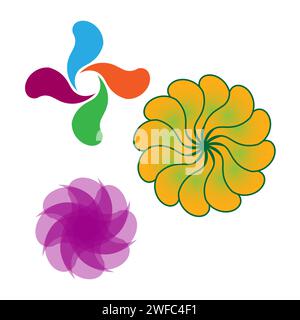 cartoon flowers. Summer motif. Vector illustration. Stock image. EPS 10. Stock Vector