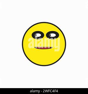 Suspicious emoticon with angry face isolated icon. Vector distrustful ...