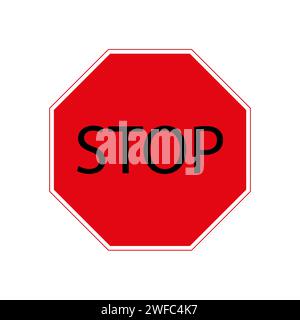 Red stop sign. Warning road icon. Information concept. Traffic Laws. Message mark. Vector illustration. Stock image. EPS 10. Stock Vector