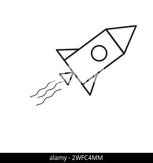 Rocket icon. Spaceship rocket. Spaceship launch. Vector illustration. Stock image. EPS 10. Stock Vector