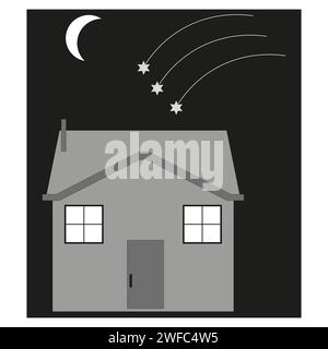 House in abstract style. Star icon. Vector illustration. stock image. EPS 10. Stock Vector