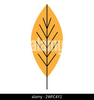 Autumn leave icon. Orange foliage. Forest plant. Creative art. Beautiful picture. Vector illustration. Stock image. EPS 10. Stock Vector