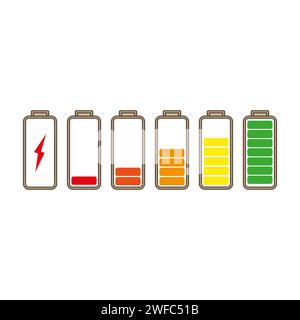 battery icons. energy set. Vector illustration. Stock image. EPS 10. Stock Vector