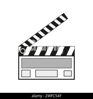 Vintage clapperboard. Vector illustration. stock image. EPS 10. Stock Vector