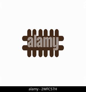 Art fence icon. Brown color. Home defense background. Creative design. Line style. Vector illustration. Stock image. EPS 10. Stock Vector