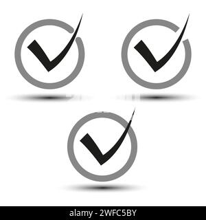 check marks circles icons. Simple design. Vector illustration. EPS 10. Stock Vector