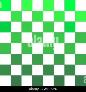 Green chess board. Gradient effect. Abstract art. Design element. Fabric design. Vector illustration. Stock image. EPS 10. Stock Vector