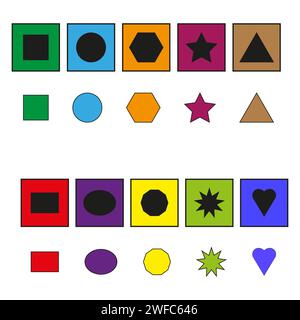 colorful different flat figures. Vector illustration. stock image. EPS 10. Stock Vector