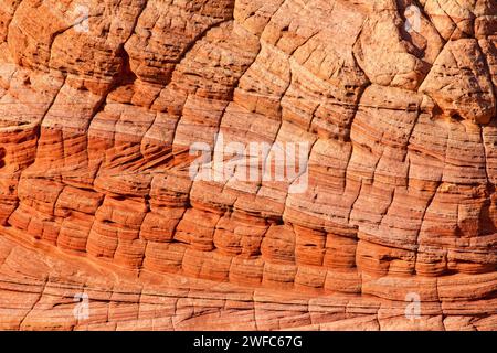 Cross-bedding patterns in the Navajo sandstone in South Coyote Buttes, Vermilion Cliffs National Monument, Arizona. Stock Photo
