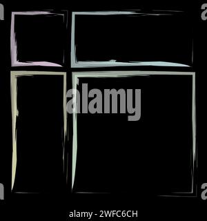 brush squares black background. Grunge texture. Brush texture. Border element. Vector illustration. Stock image. EPS 10. Stock Vector