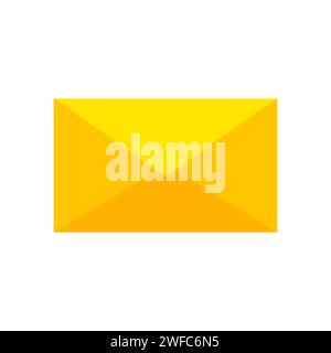 Yellow envelope icon. Correspondence mail. Postage sign. Communication background. Vector illustration. Stock image. EPS 10. Stock Vector
