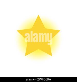 Shining yellow star icon. Christmas symbol. Award sign. Premium logo. Holiday decor. Vector illustration. Stock image. EPS 10. Stock Vector