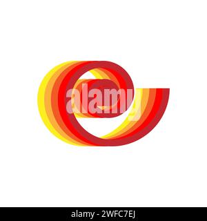 Modern orange swirl ribbon. Graphic design 3d icon. Vector illustration. stock image. EPS 10. Stock Vector