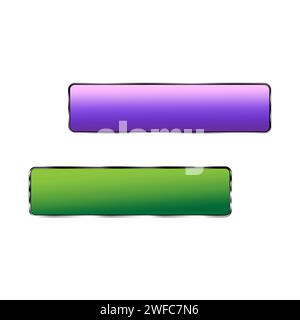 Icon with green blue long buttons. Shiny banner. Blue background. Vector illustration. Stock image. EPS 10. Stock Vector