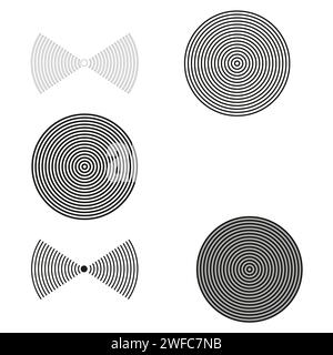 Striped shapes on white background. Vector illustration. stock image. EPS 10. Stock Vector