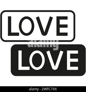 card with black love. Handwritten positive quote vector lettering. Vector illustration. stock image. EPS 10. Stock Vector