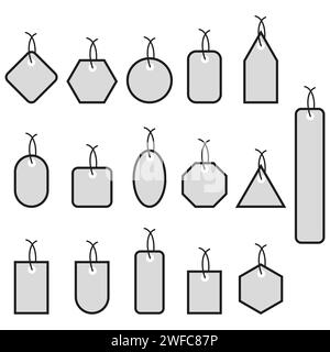 Gray price tags icons. Sale label. Discount badge shape. Vector illustration. Stock image. EPS 10. Stock Vector