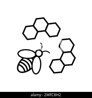 Bee honeycomb icon. Vector illustration. Stock image. EPS 10. Stock Vector