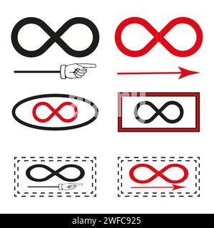 infinity icons in modern style. Vector illustration. Stock image. EPS 10. Stock Vector
