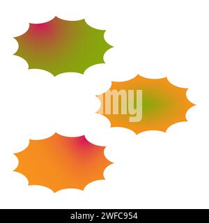 Empty explosions in cartoon style. Chat message icon. Pop art dot. Explosion effect. Vector illustration. Stock image. EPS 10. Stock Vector