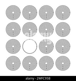 Circles from dots set. Pop art dot. Design element. Vector illustration. stock image. EPS 10. Stock Vector