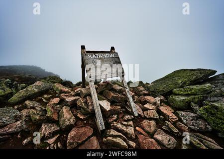 View from Mount Katahdin, appalachian trail, Baxter state park, Maine, United States Stock Photo