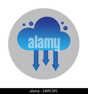 Arrow cloud. Data storage. Future technology. Database system. Cyber security concept. Vector illustration. stock image. EPS 10. Stock Vector