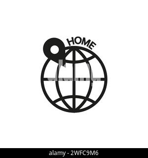 globe house pin. Business concept. Vector illustration. Stock image. EPS 10. Stock Vector