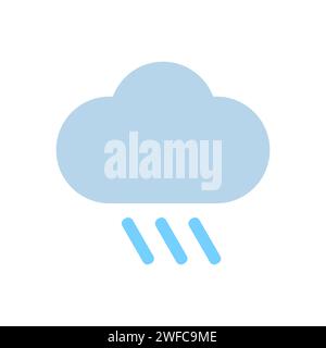 Raining cloud icon. Blue sign. Freehand design. Weather forecast concept. Cartoon art. Vector illustration. Stock image. EPS 10. Stock Vector