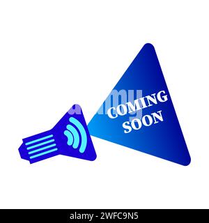 Speaker coming soon. Megaphone speaker. Attention sign. Business banner. Vector illustration. Stock image. EPS 10. Stock Vector