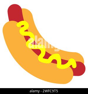 Cartoon hot dog. American food. Food illustration. Sketch drawing. Vector illustration. stock image. EPS 10. Stock Vector